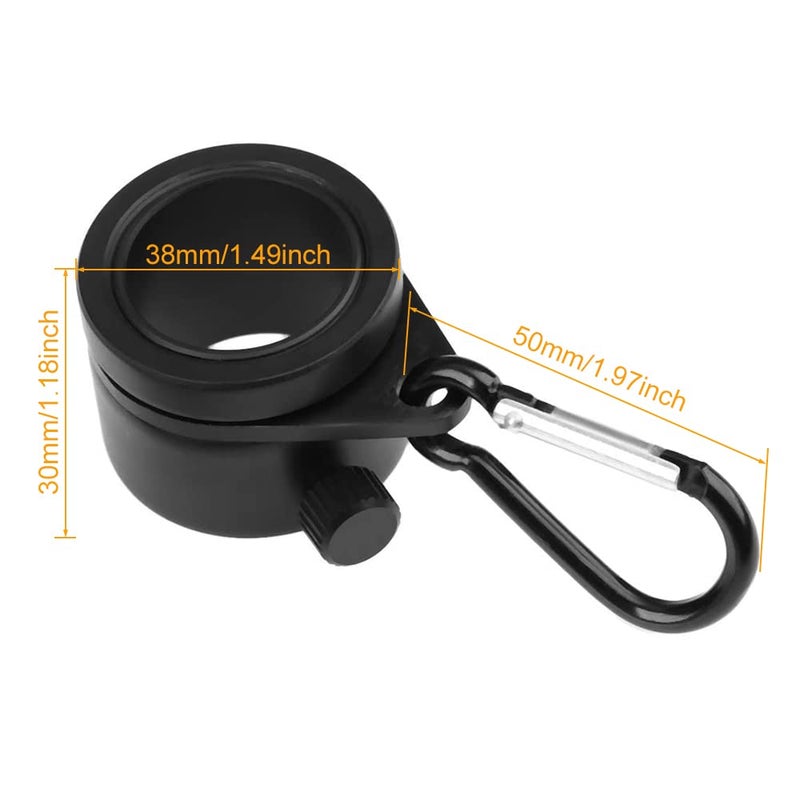 Mtsooning Aluminum Alloy Flag Pole Rings 2Packs, 360 Degree Rotating Flagpole, Flag Mounting Rings Spinning Flag Pole Kit with Carabiner for 0.75-1.02Inch Diameter Flagpole (Black) - Image 2